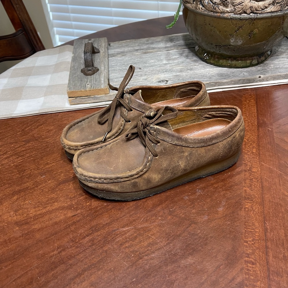 Clarks Originals Padmora Wallabees  Brown Oiled Leather Moc Toe Chukka